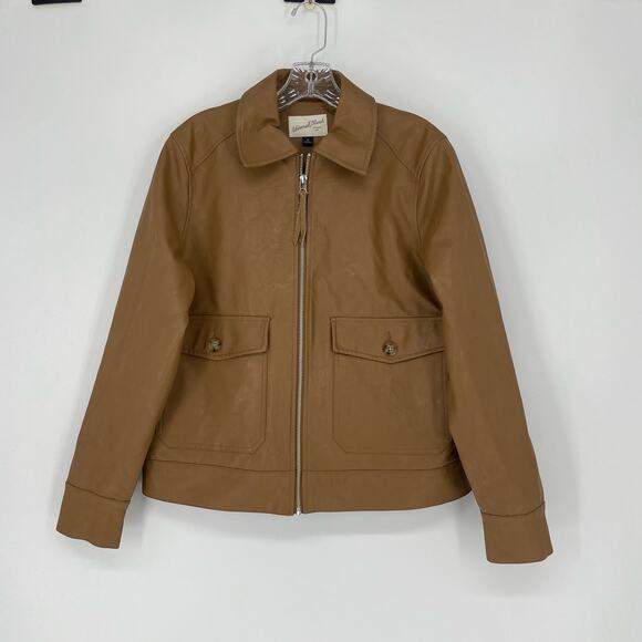 Universal Thread Faux Leather Zip Up Jacket Medium - Picture 2 of 8